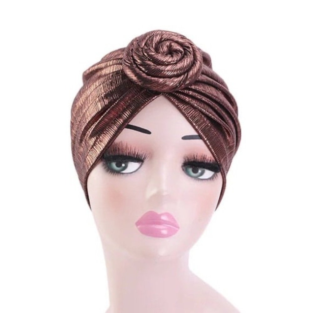 Metallic Pre-Wrapped Hair Turban, Multipurpose Styling Head Wraps